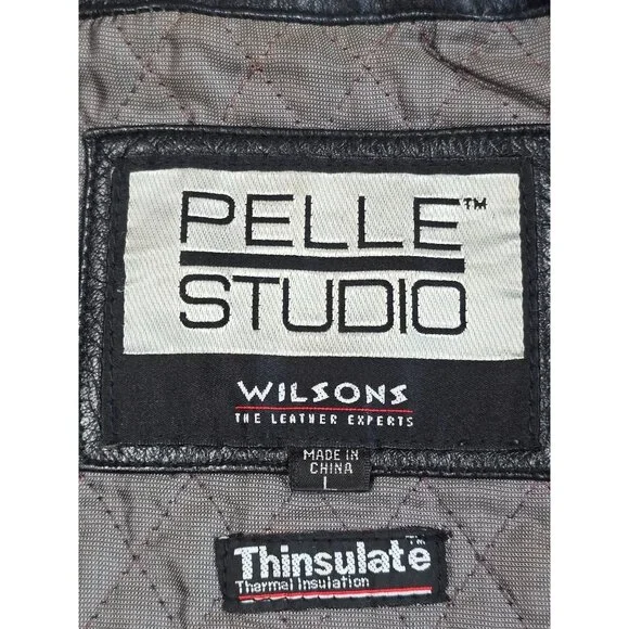 Pelle Studio Wilsons Black Leather Jacket With Thinsulate Womens M - Picture 2 of 7